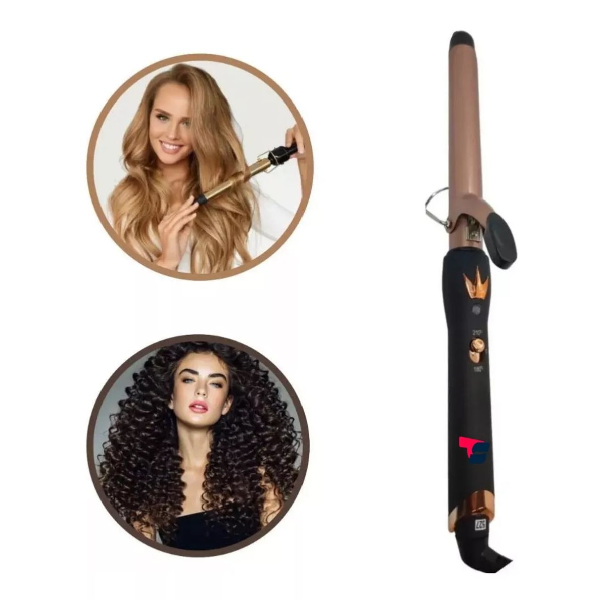 GENERICO - Pinza Rizadora Cónica De Cabello Encrespador Ondulador