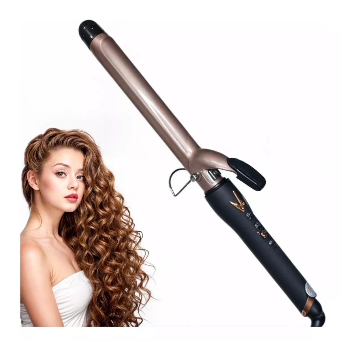 GENERICO - Pinza Rizadora Cónica De Cabello Encrespador Ondulador