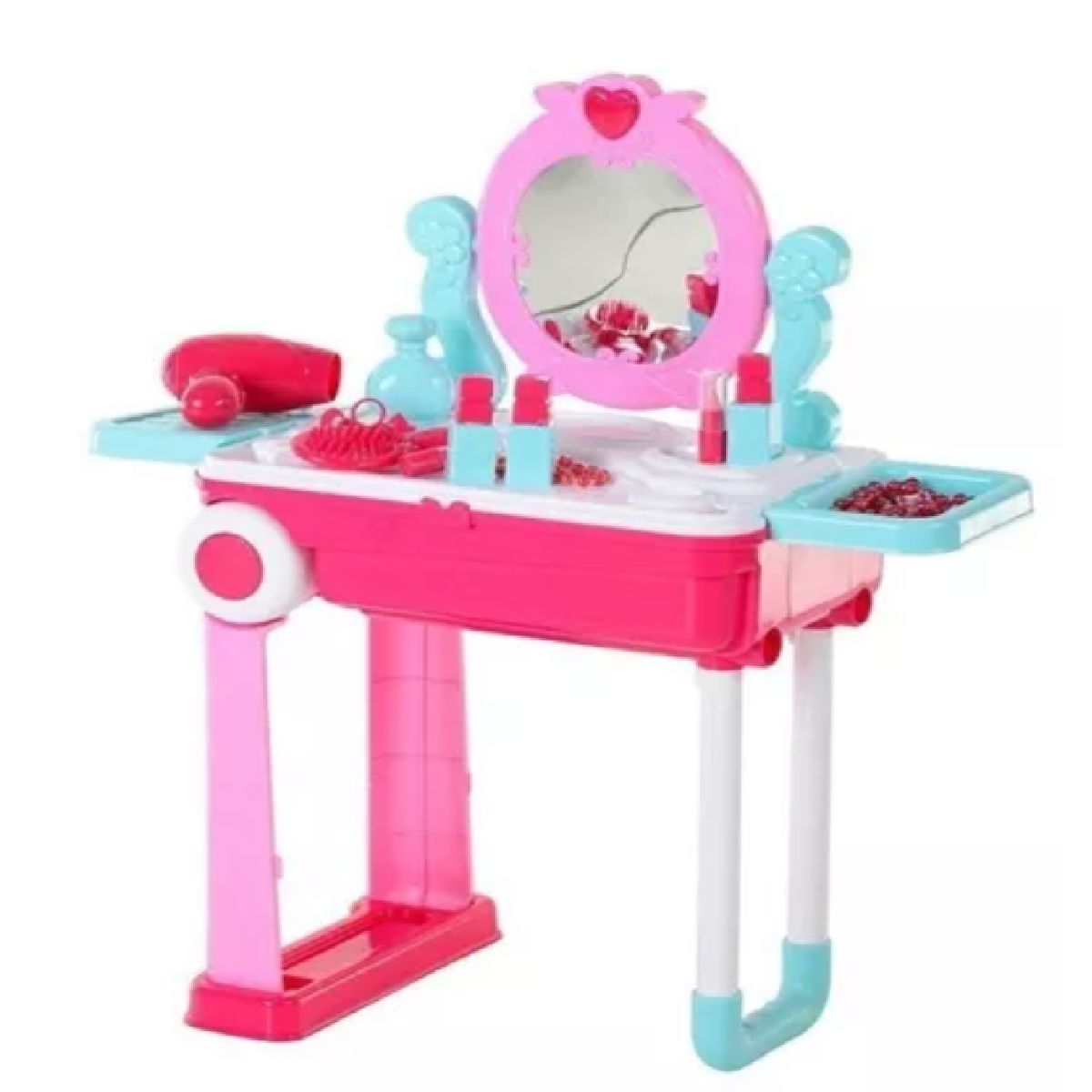 GENERICO - MALETA TRANSFORMABLE EN TOCADOR DE MAQUILLAJE DE JUGUETE