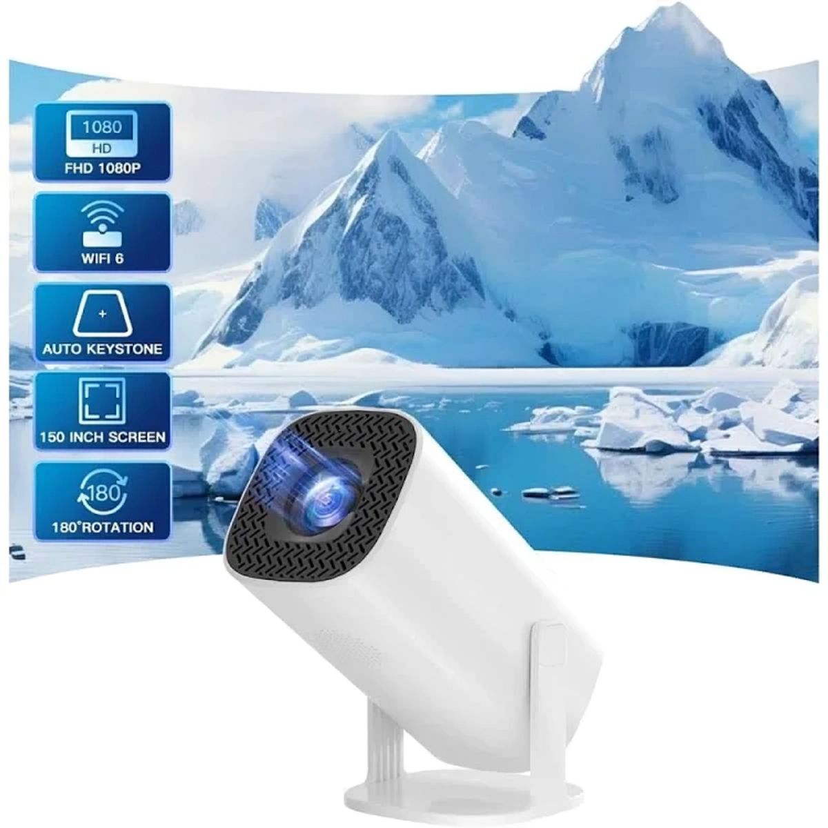 GENERICO - Proyector Video Beam Wifi Android 11 8.000 Lumens