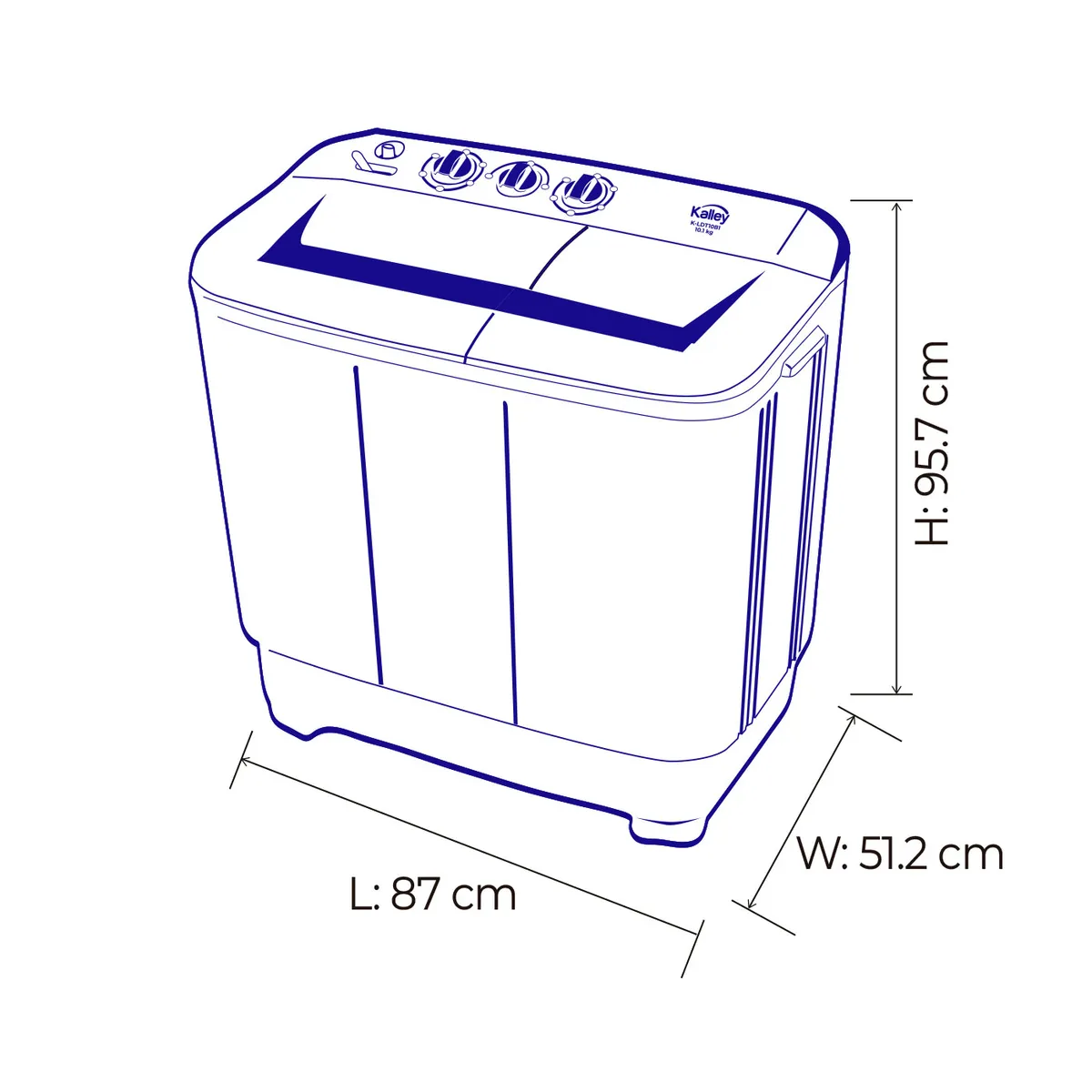 KALLEY - Lavadora KALLEY K-LDT13 Semiautomatica 13 Kg