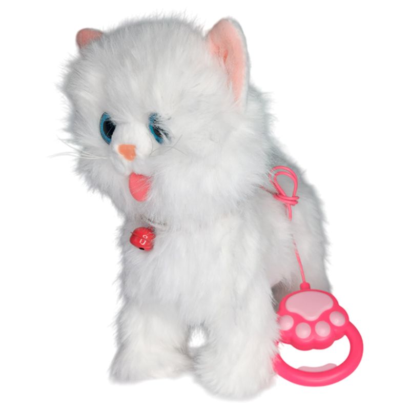 GENERICO - Perro Peluche Camina Canta Ladra Control Remoto Gato Blanco