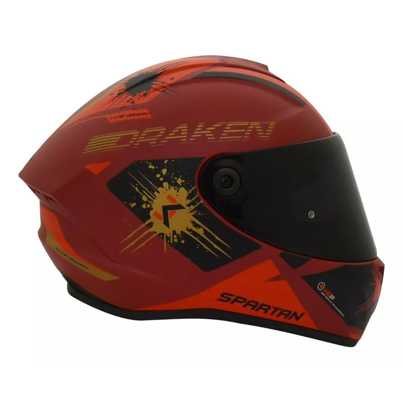 SPARTAN - CASCO MOTO SPARTAN DRAKEN CERTIFICADO TYPE ROJO MATE TALLA M