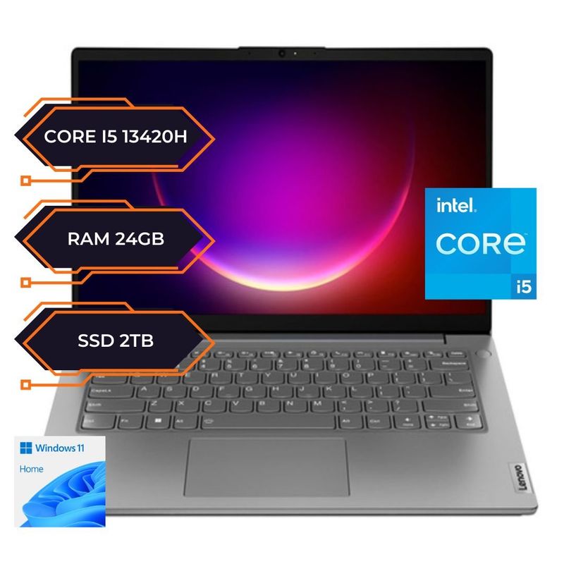 LENOVO - PORTÁTIL LENOVO V14 GEN 4 IRU INTEL CORE I5 13420H RAM 24GB DISCO 2TB WIN 11 HOME