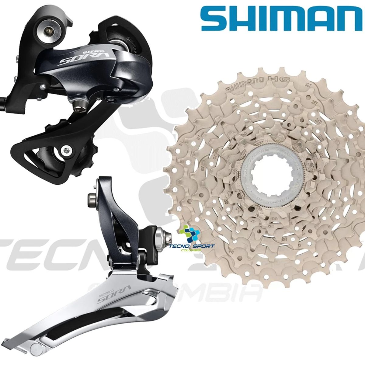 SHIMANO - Grupo Shimano Sora 9 Velocidades Kit Bicicleta Ruta