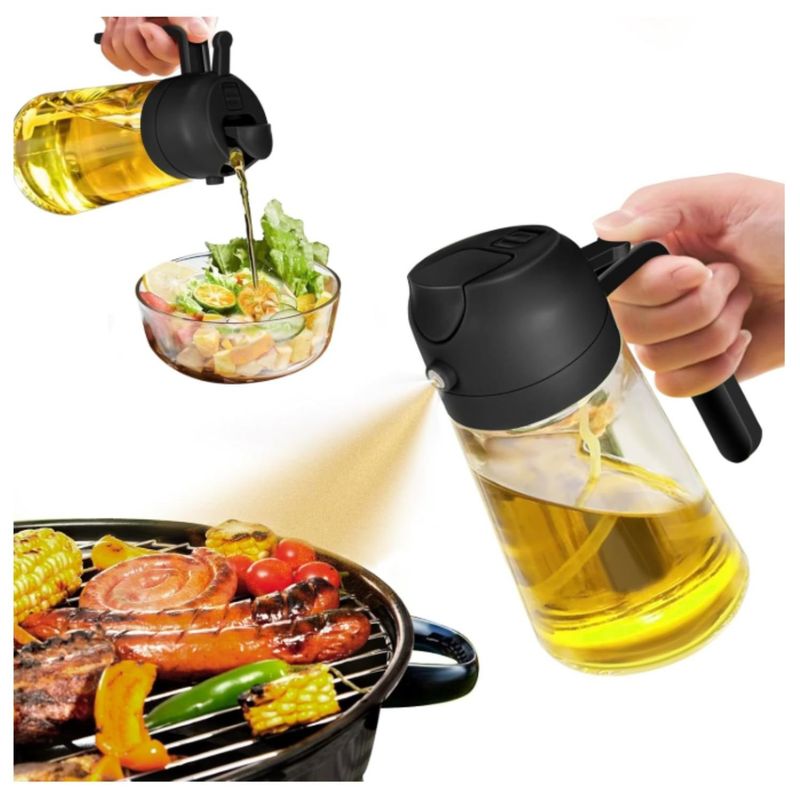 ONE PIXEL - Dispensador de Aceite de Cocina 2 en 1 Rociador y Vertedor 15.9 oz