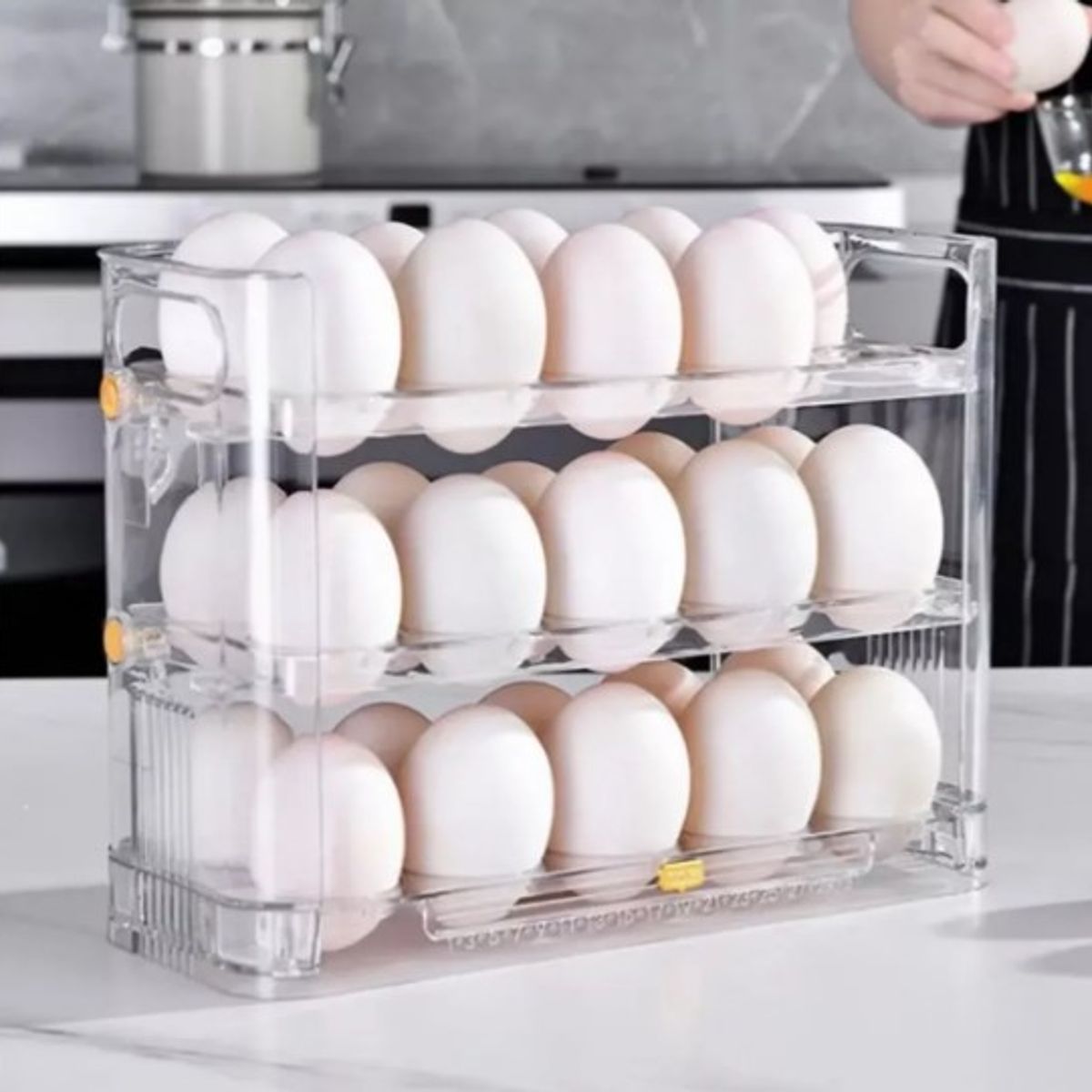 GENERICO - Caja De Almacenamiento Organizadora Para Huevos 30 Puesto