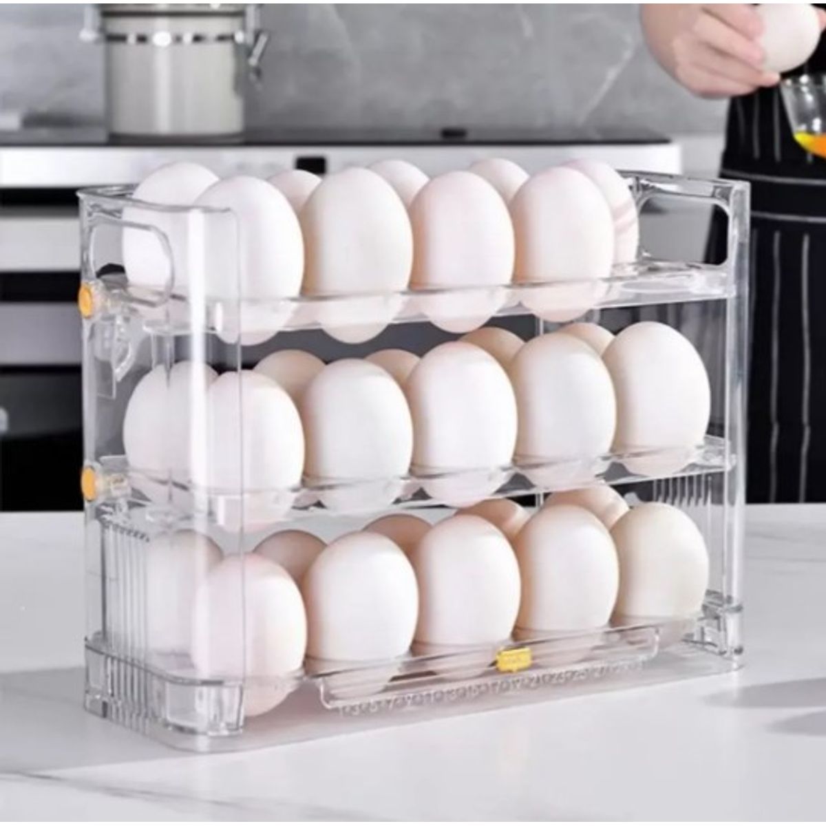 GENERICO - Caja De Almacenamiento Organizadora Para Huevos 30 Puesto