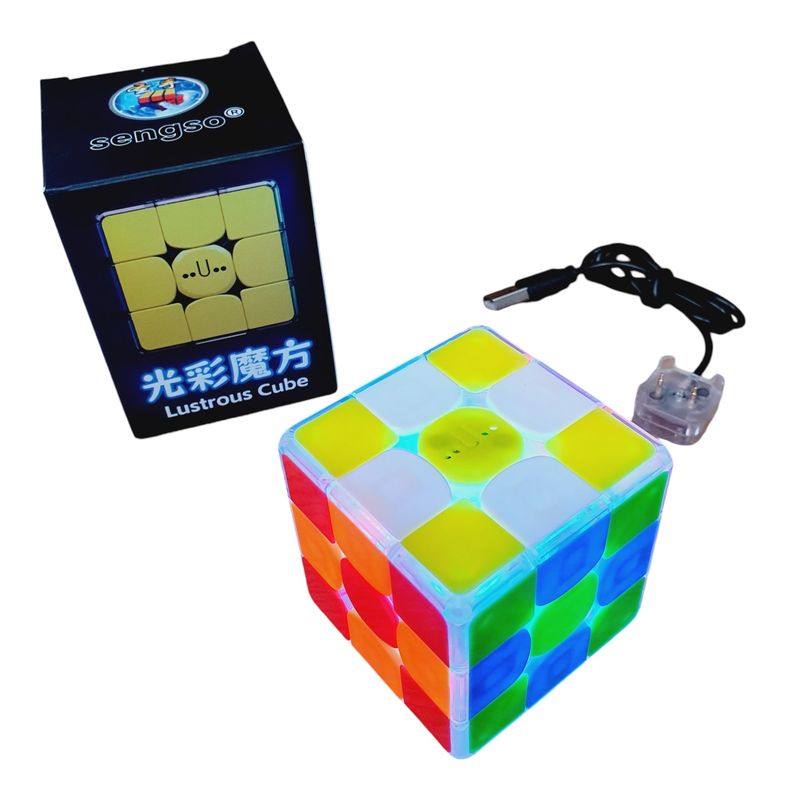 SHENGSHOU - 3x3 Alumbra Lustrous Shensghsou Cubo Rubik Luz Led Speed