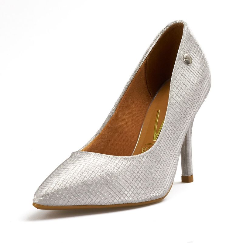 VIZZANO - Stiletto Alto Metalizado Napa Plata Vizzano
