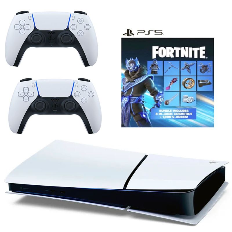 SONY - Consola Playstation 5 Sony Slim 1Tera Digital Fornite PS5 +2 Controles