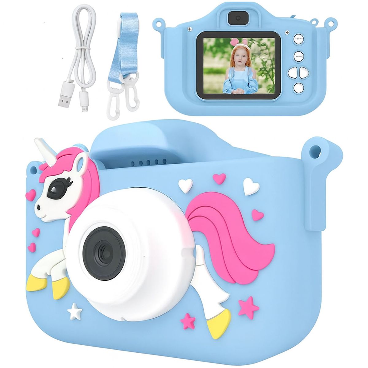 ONE PIXEL - Cámara Digital Para Niños Full Hd 1080p Fotografía Azul