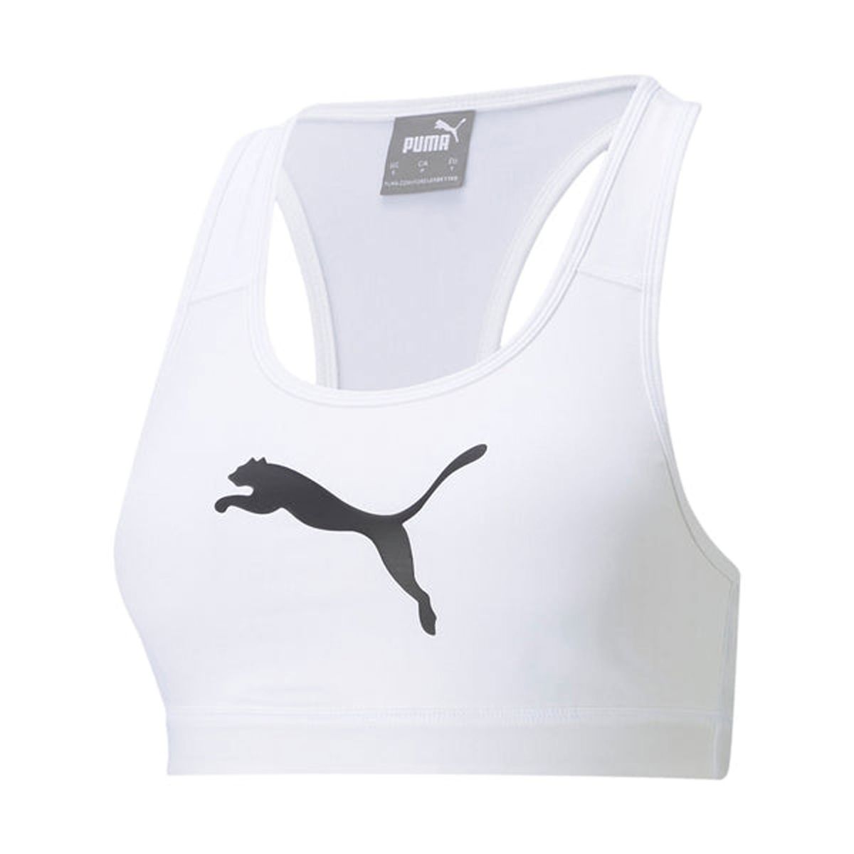 PUMA - Top Bra Marca Puma Original Mid Impact 4 Keeps Blanco Mujer
