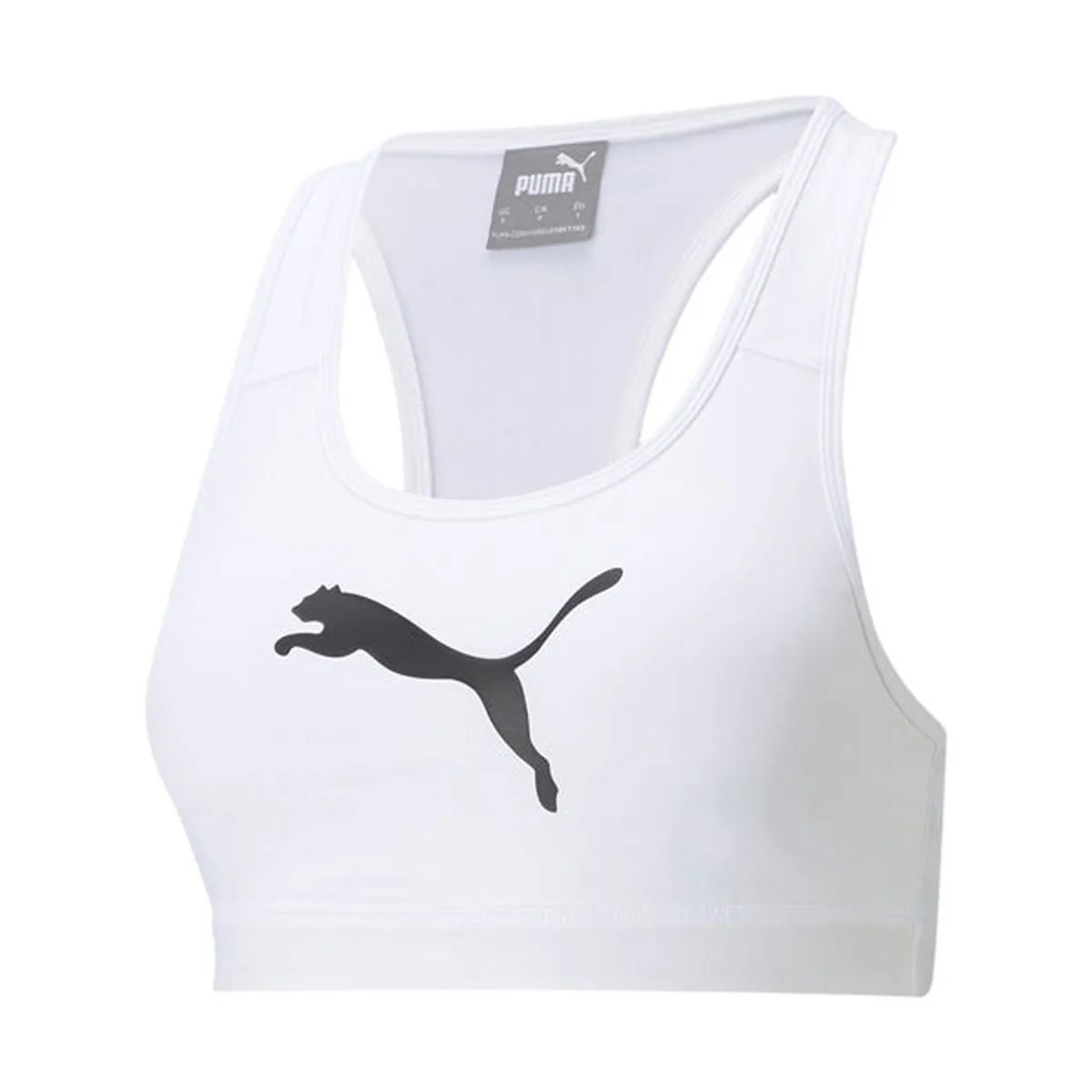 PUMA - Top Bra Marca Puma Original Mid Impact 4 Keeps Blanco Mujer