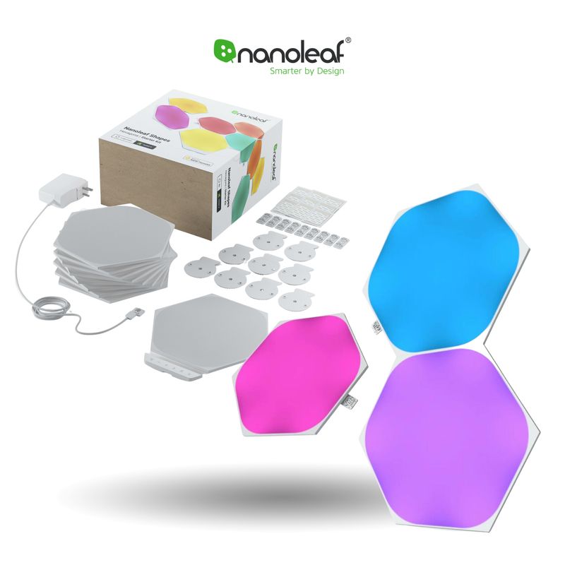 NANOLEAF - Kit x 9 luces hexagonales inteligentes NANOLEAF Blanco