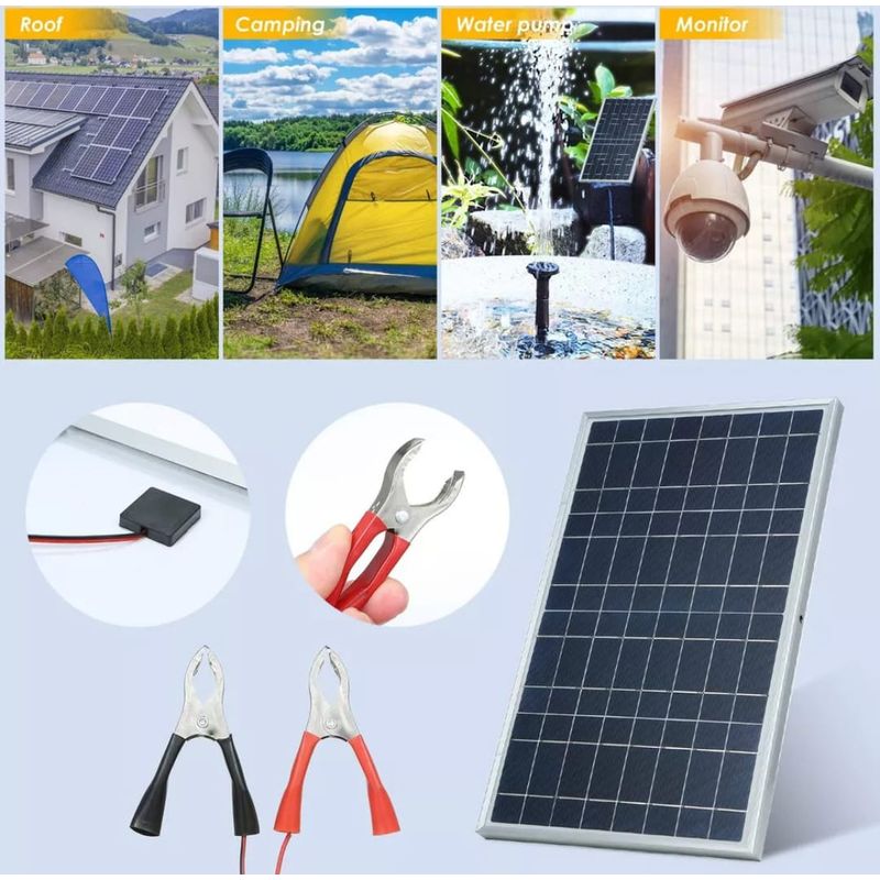 GENERICO - Panel Solar 30W con pinza