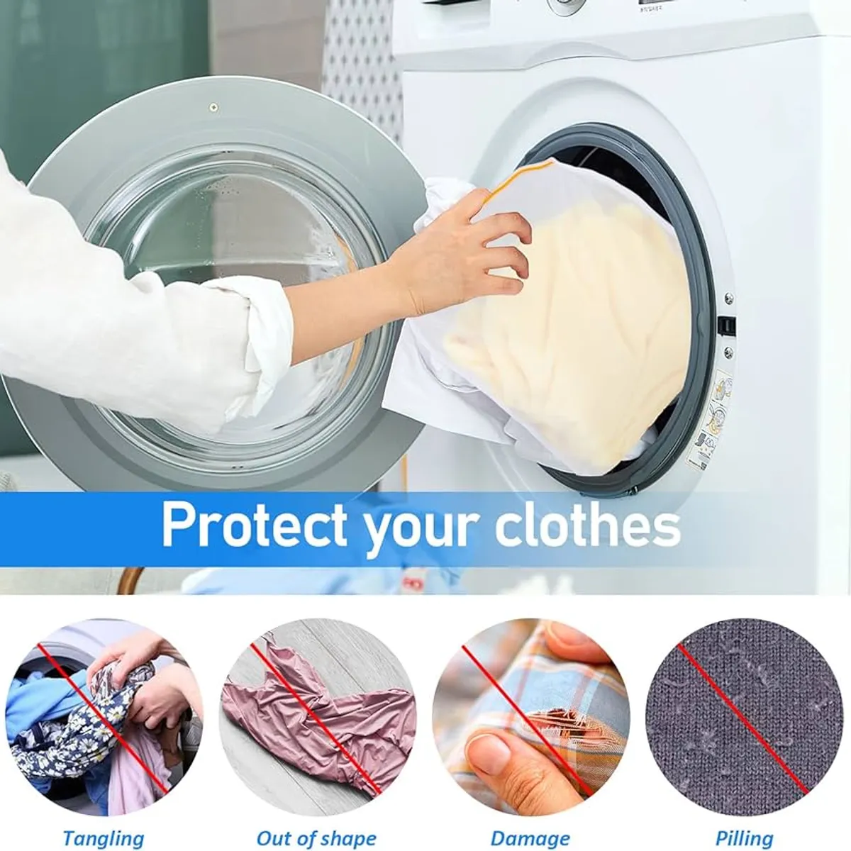 SKY - Bolsa para lavadora G - BLANCO