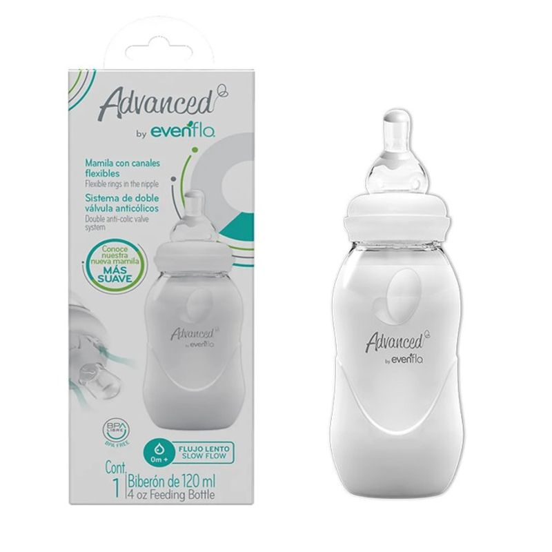 EVENFLO - Biberon Cuello Estándar 4 Onzas  Advanced - Evenflo