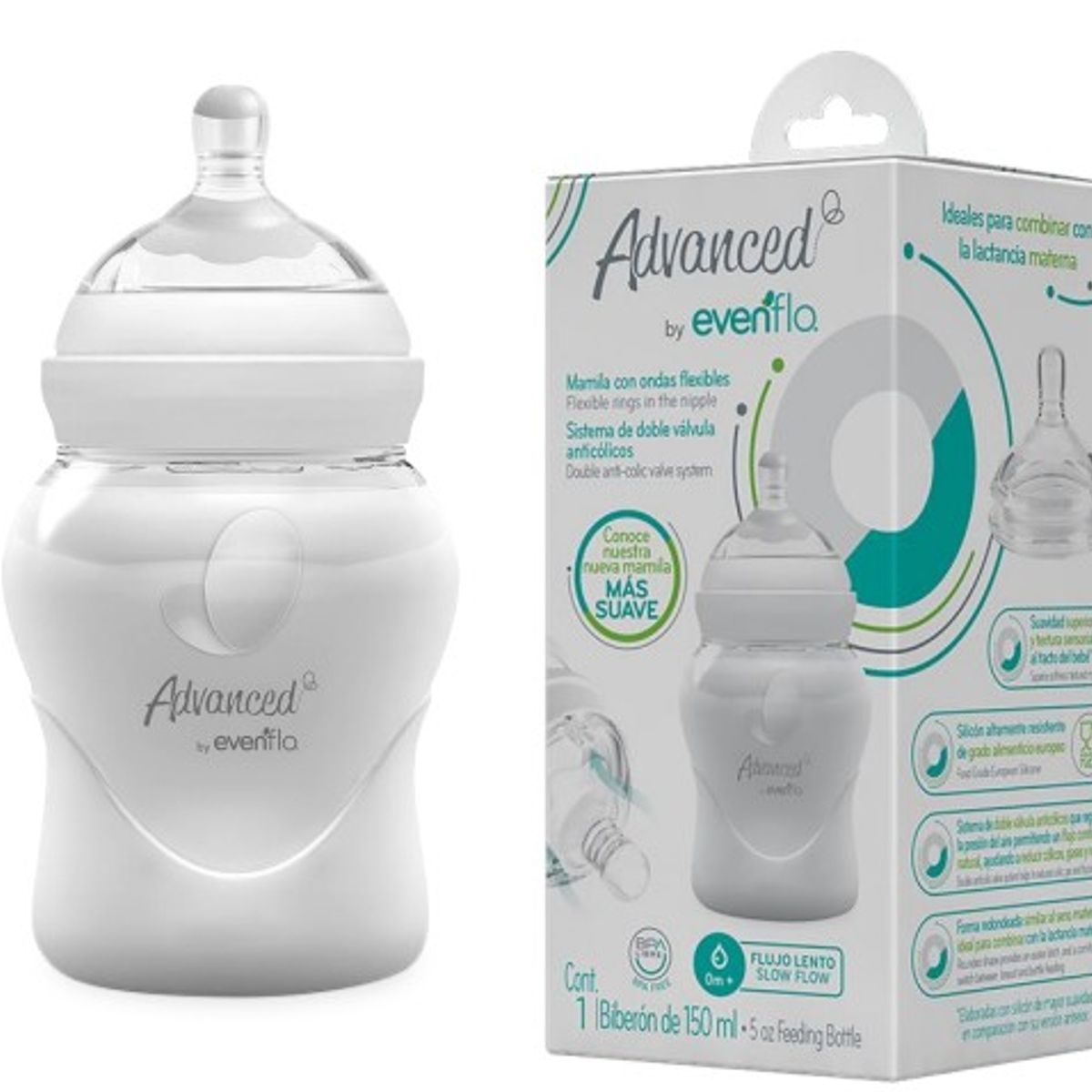 EVENFLO - Biberon Cuello Ancho 5 Onzas  Advanced - Evenflo