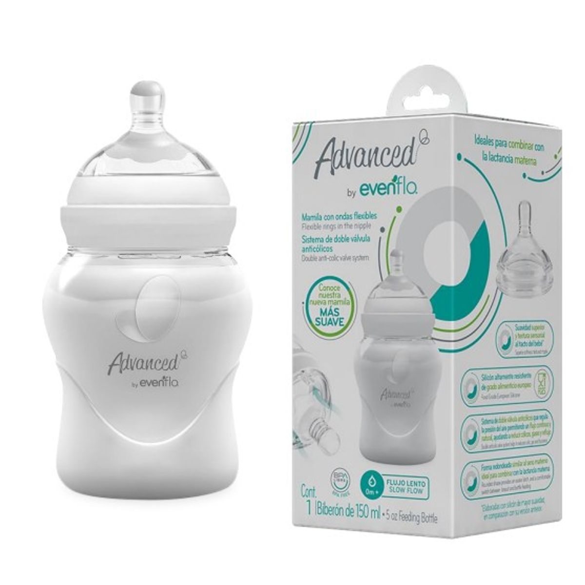 EVENFLO - Biberon Cuello Ancho 5 Onzas  Advanced - Evenflo