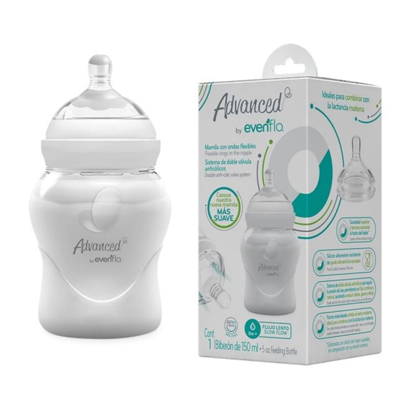 EVENFLO - Biberon Cuello Ancho 5 Onzas  Advanced - Evenflo