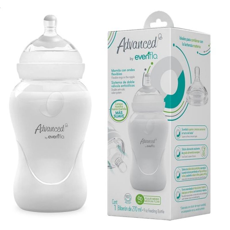 EVENFLO - Biberon Cuello Ancho 9 Onzas Advanced - Evenflo