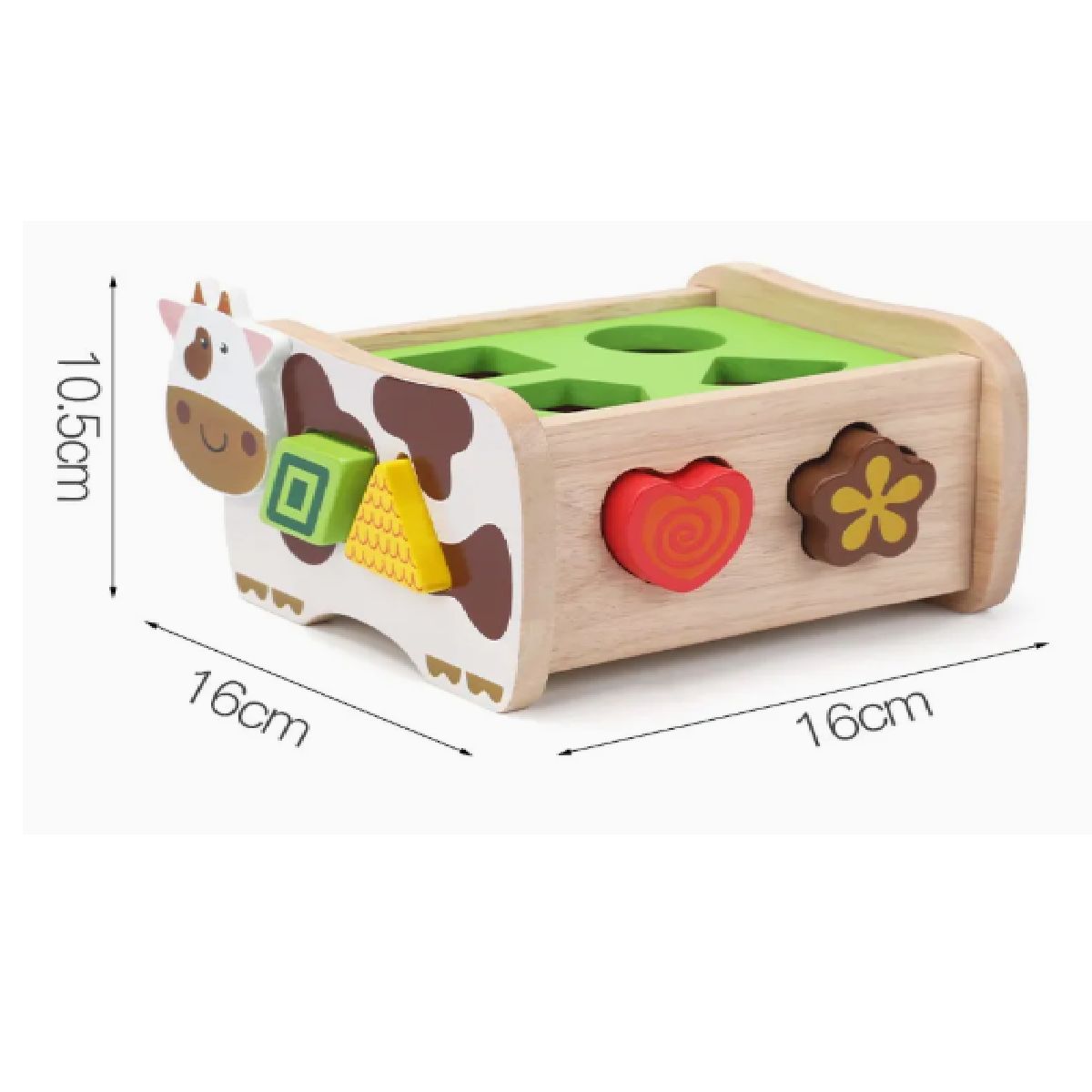 GENERICO - CAJA DE ENCAJAR JUGUETE DISEÑO DE VACA PARA ENCAJAR FORMAS