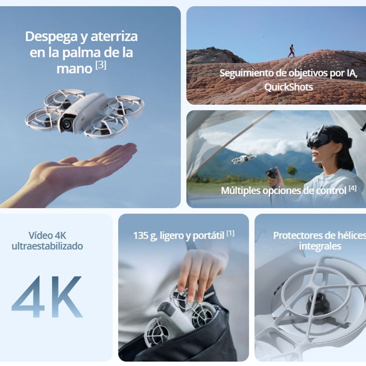 DJI - Drone DJI NEO 4K UHD Funcion Video Vertical Multiples Metodos Control