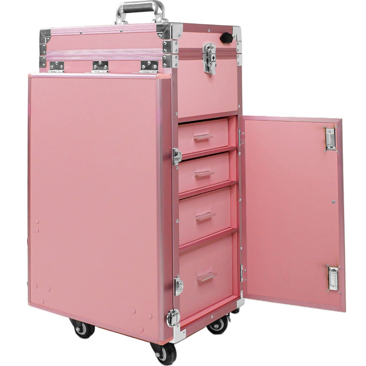 GENERICO - Mesa De Manicura Rodante Color Rosa