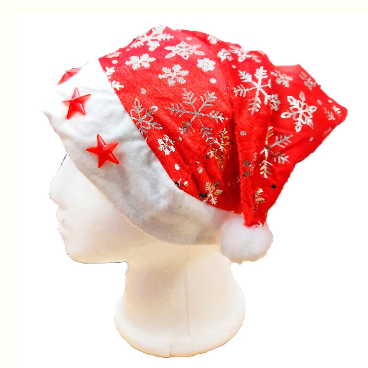 MIELTECH - 6 Gorros Navidad luces luz led Fiestas Empresariales Hora Loca rojo