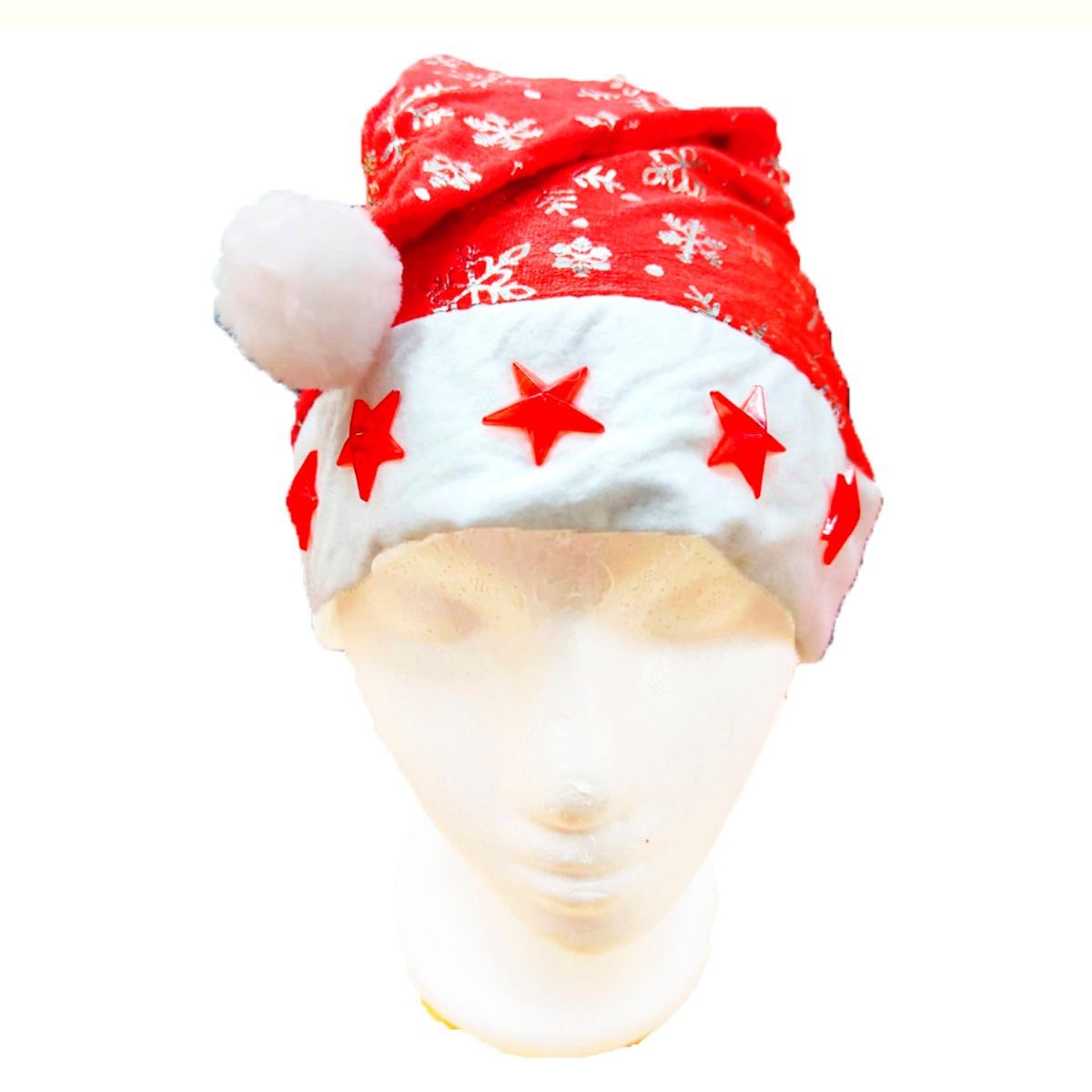 MIELTECH - 6 Gorros Navidad luces luz led Fiestas Empresariales Hora Loca rojo
