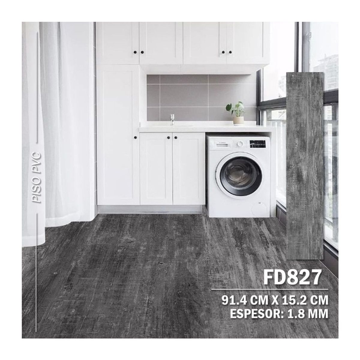 GENERICO - Piso Vinilico PVC Autoadhesivo 3D 5m2 - FD827