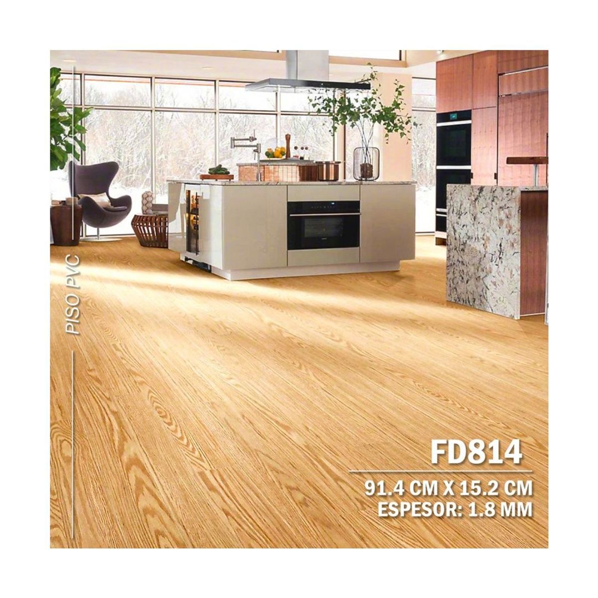 GENERICO - Piso Vinilico PVC Autoadhesivo 3D 5m2 - FD814
