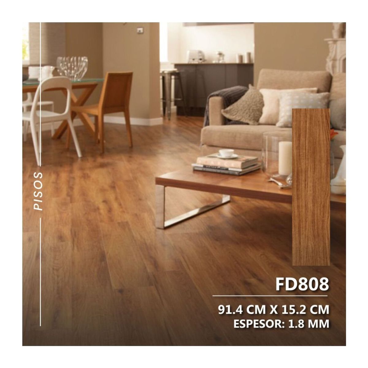 GENERICO - Piso Vinilico PVC Autoadhesivo 3D 5m2 - FD808