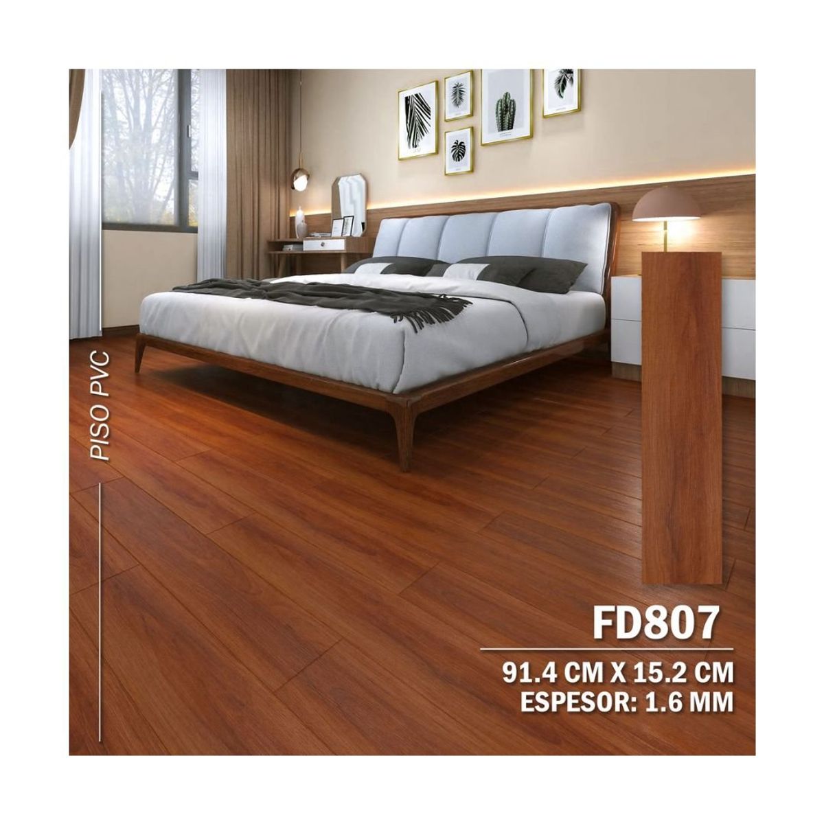 GENERICO - Piso Vinilico PVC Autoadhesivo 3D 5m2 - FD807