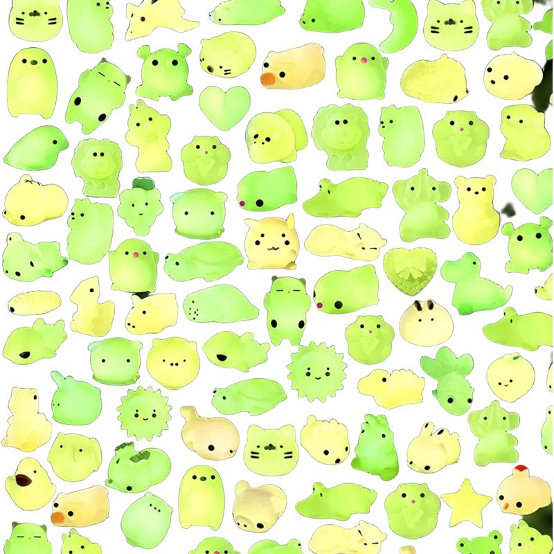 GENERICO - 12 Mini Mochi Squishises Fluorescentes Brillan En La Oscuridad Kawaii