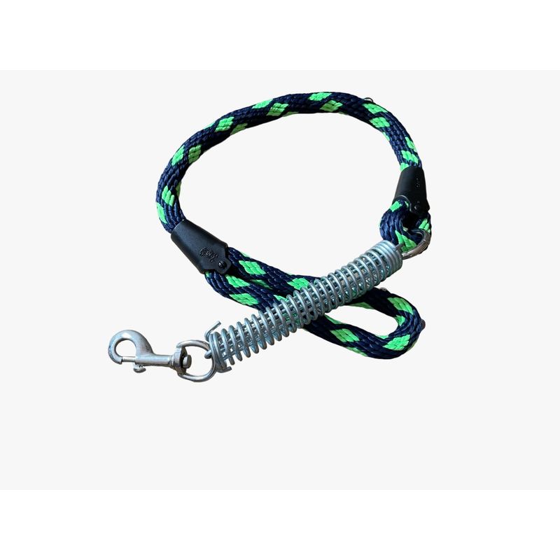GENERICO - Lazo Cordón Collar Resorte Para Perros Azul Oscuro Y Verde Neon