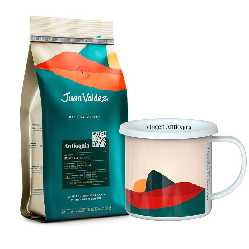 JUAN VALDEZ - Combo Mug montañas + café Antioquia 454gr