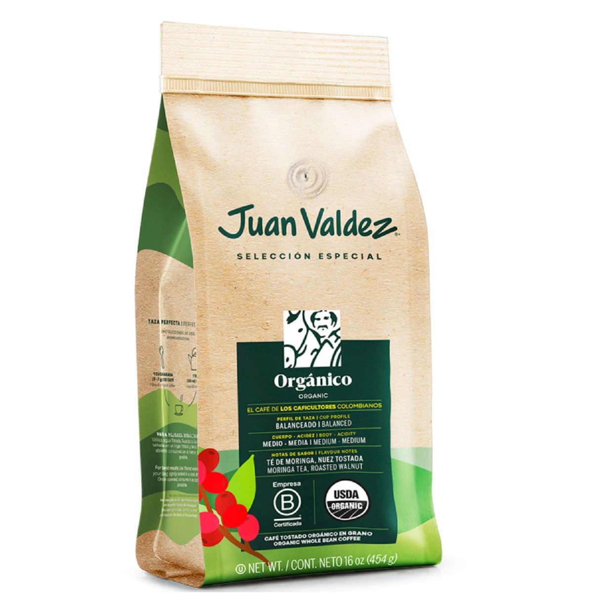 JUAN VALDEZ - Molino eléctrico + Café Orgánico grano 454gr