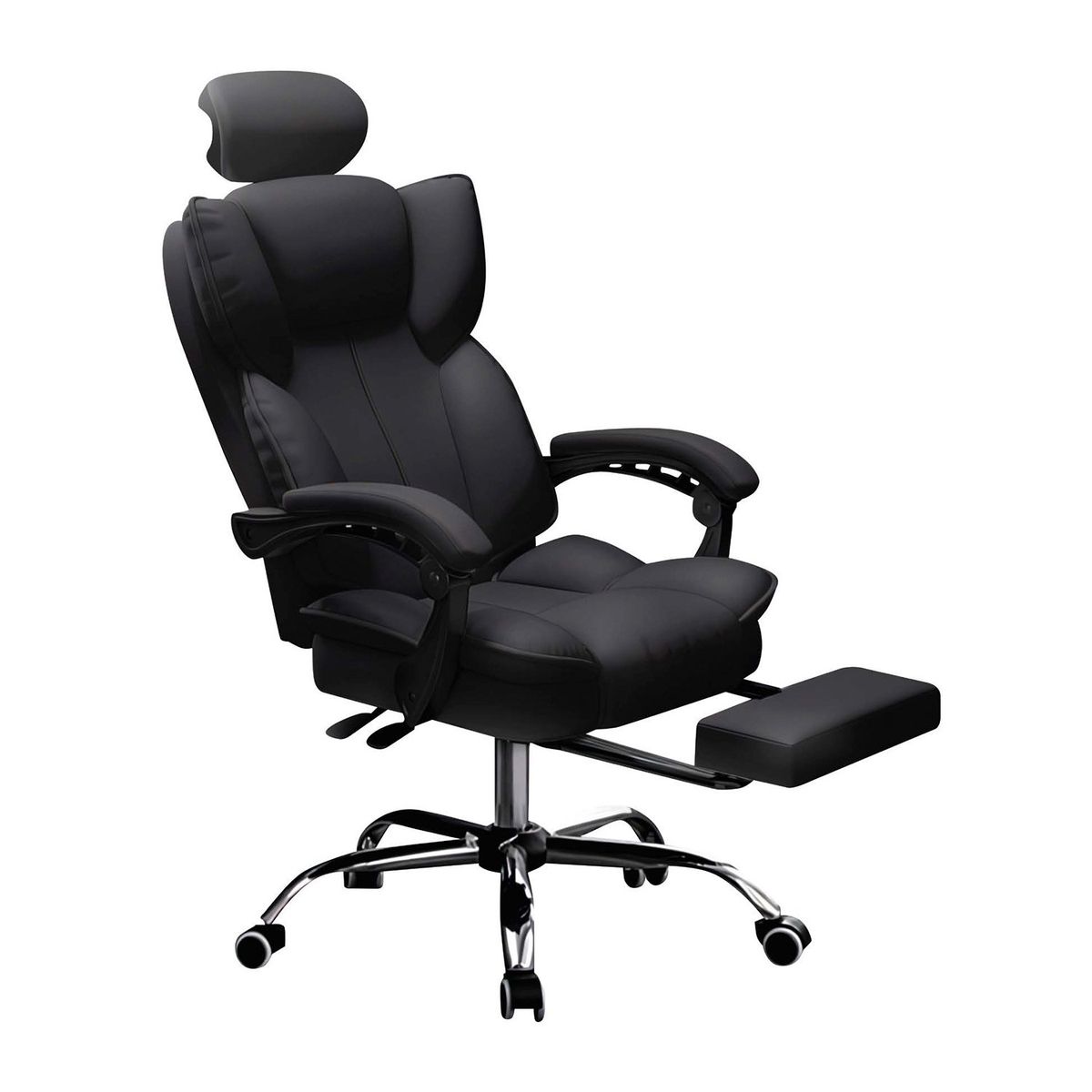 GENERICO - Silla de Oficina Gerencial Ejecutiva con Reposapiés 130° Roma Negro