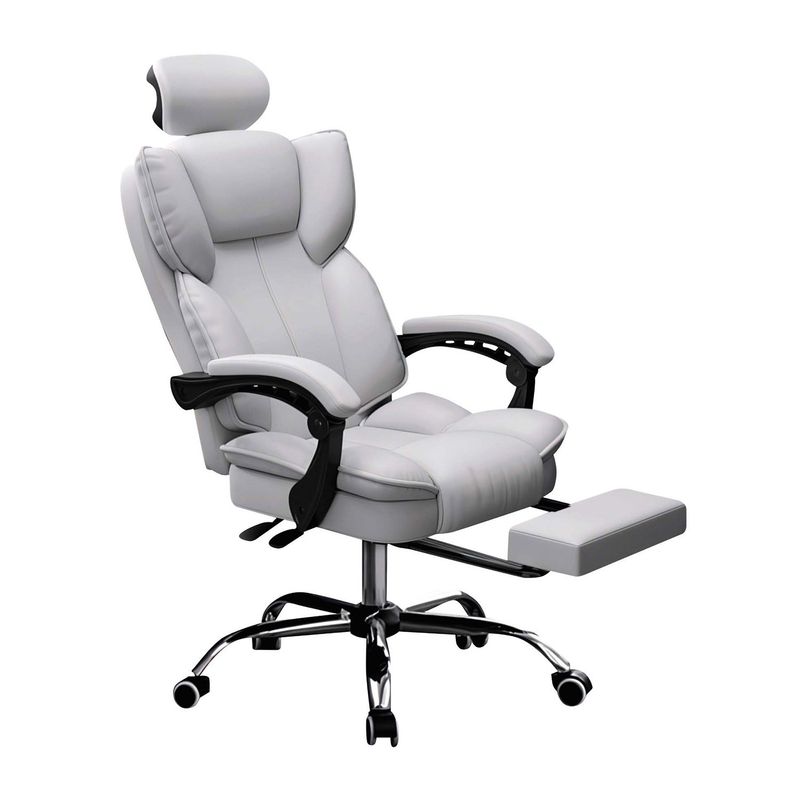 GENERICO - Silla de Oficina Gerencial Ejecutiva con Reposapiés 130° Roma Blanco