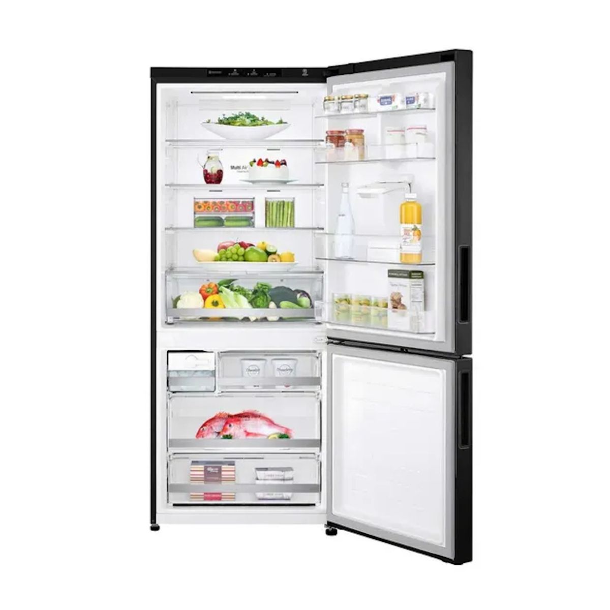 LG - Nevera LG No Frost Congelador Inferior 420 Litros Brutos GB41WPT Negro