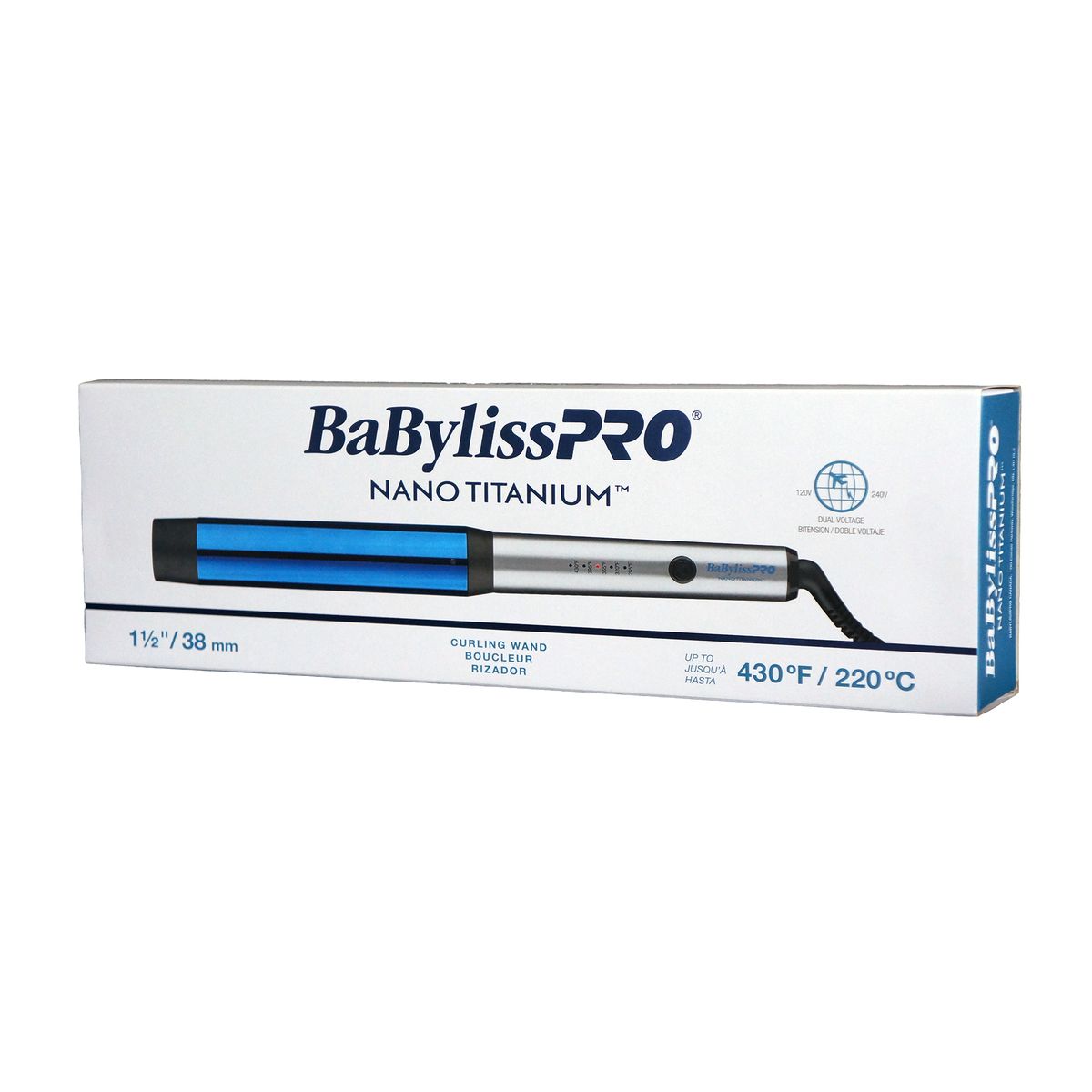 BABYLISS - Pinza Rizadora Nanotitanium 1 ½" Color Azul Babyliss