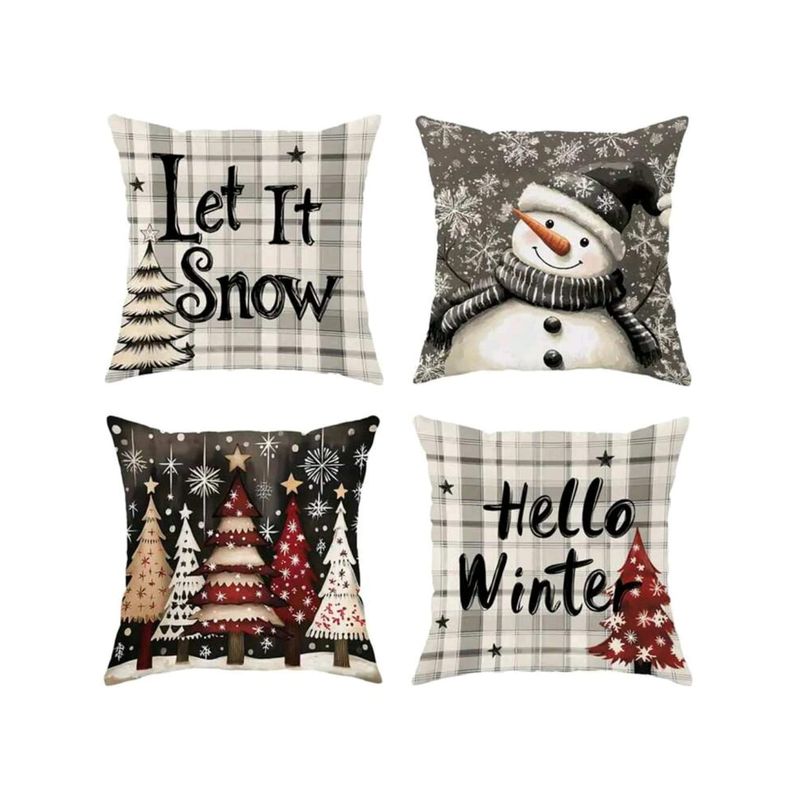GENERICO - Set x 4 Fundas Cojin Navideño Decoración Navidad 45x45 cm