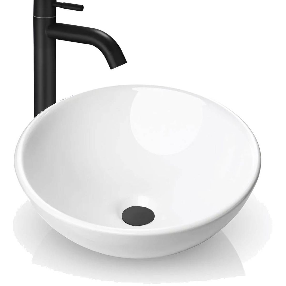 GENERICO - Kit Griferia Negra Agua Fría Alta-lavamanos Tazón-desagüe