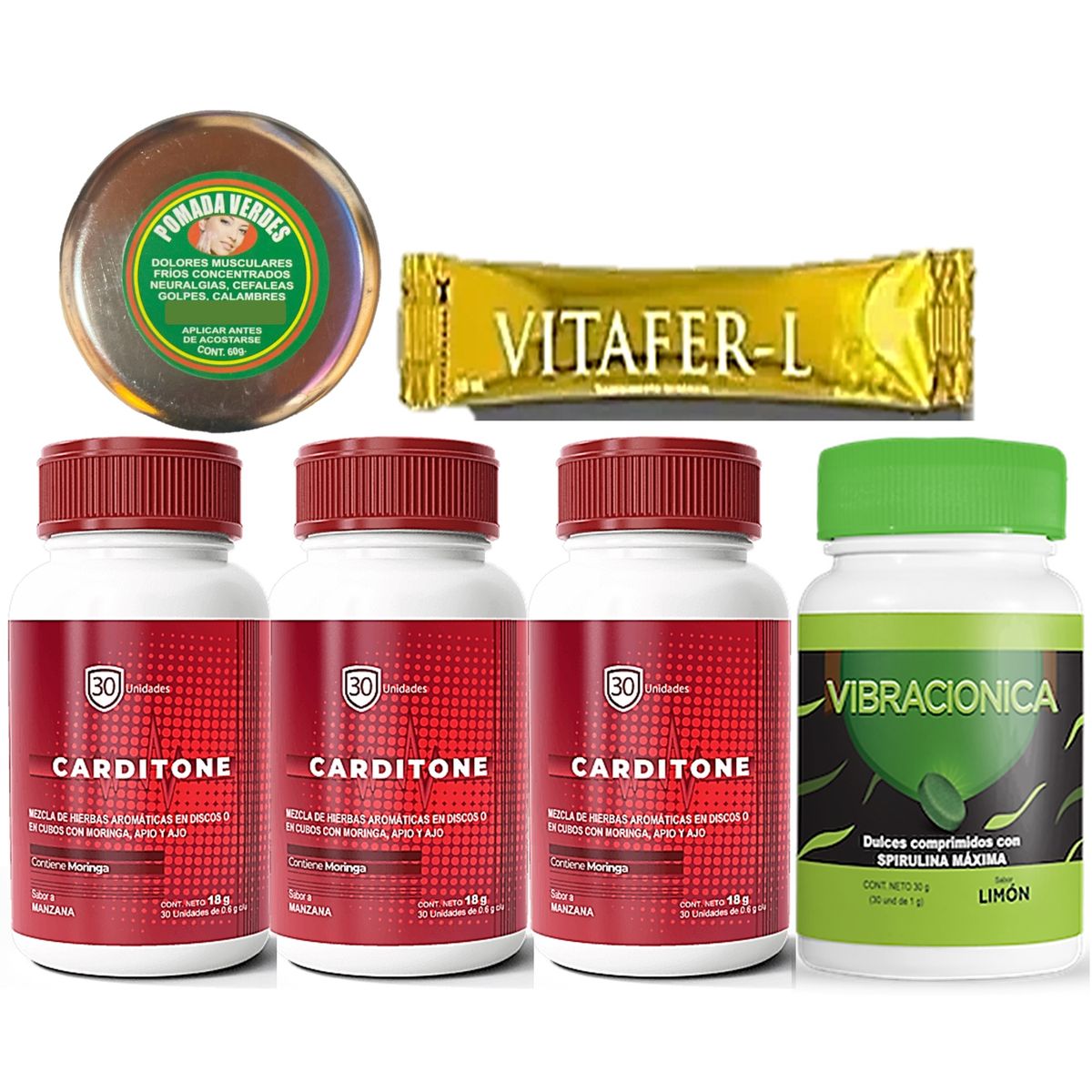 GENERICO - 3 CARDITONE NORMALIZA LA PRESION ARTERIAL + SPIRULINA MEJORA ORGANISMO