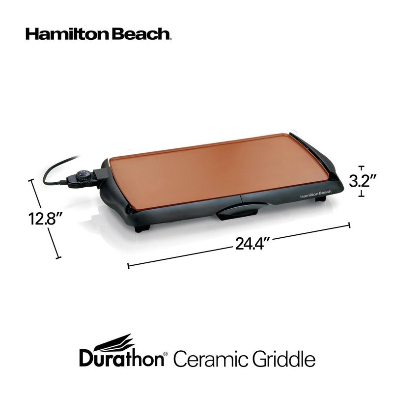 HAMILTON BEACH - HAMILTON BEACH Plancha eléctrica superficie antiadherente de cerámica