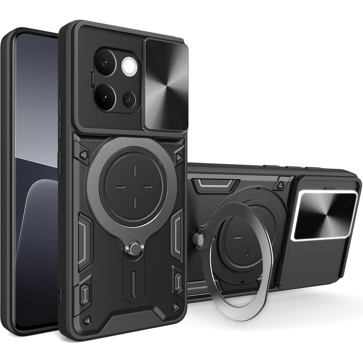 GENERICO - Estuche Proteccion Camara Con Soporte Compatible con Vivo V40 Lite