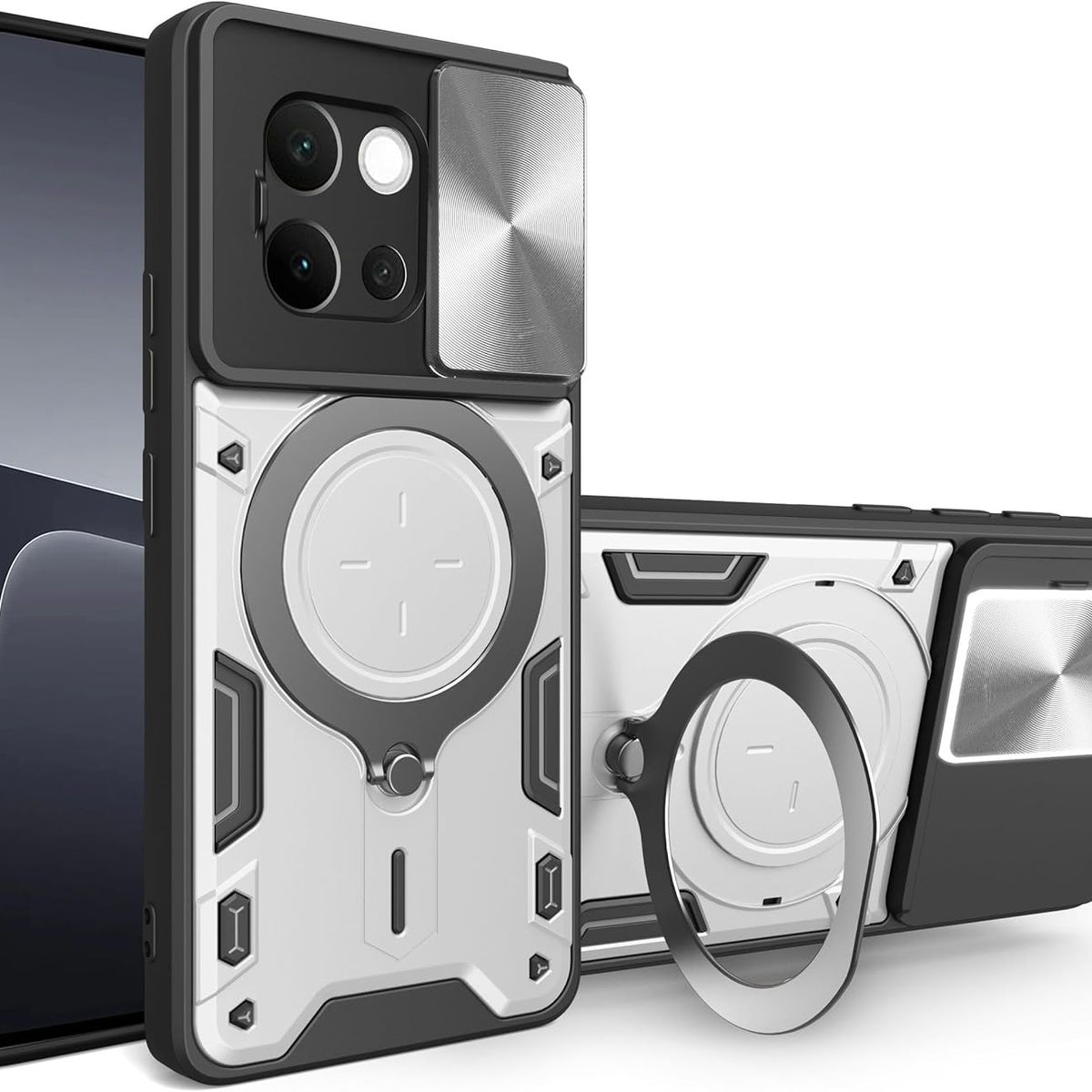 GENERICO - Estuche Proteccion Camara Con Soporte Compatible con Vivo V40 Lite