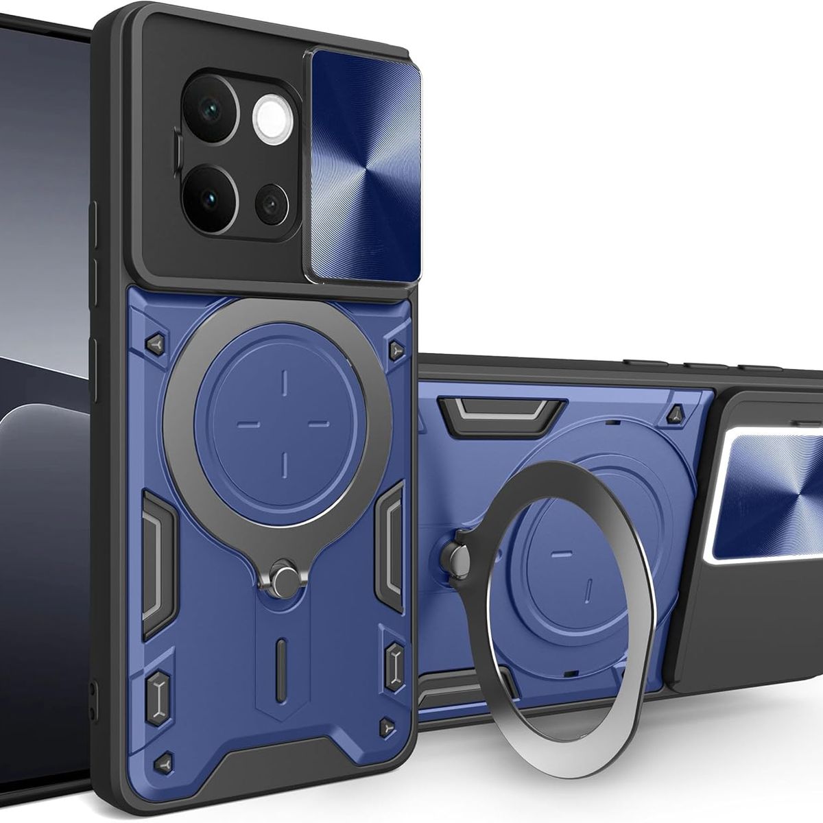 GENERICO - Estuche Armo Antigolpe Con Soporte Compatible con Vivo V40 Lite Azul